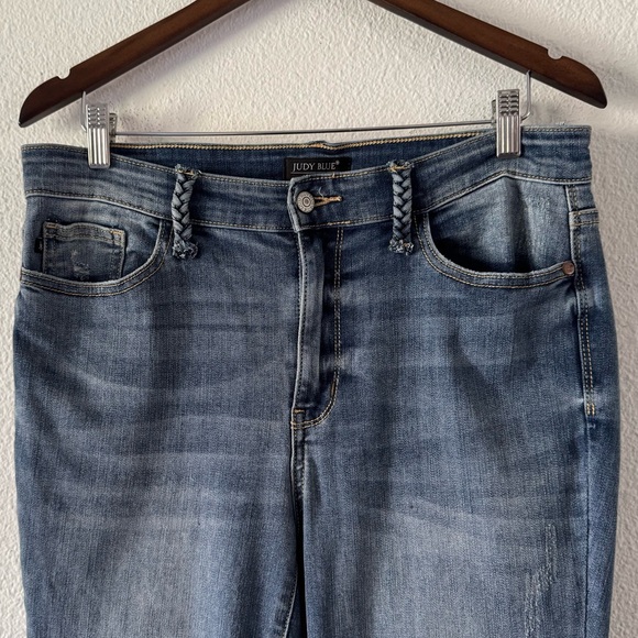 Judy Blue Slim Boot Jeans Stretch Braided Detail Plus Size 13/31 Classic Boho - Picture 5 of 15
